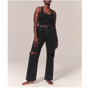 Abercrombie & Fitch Curve Love The 90s Baggy Low Rise Jean Denim Pants Size 8s